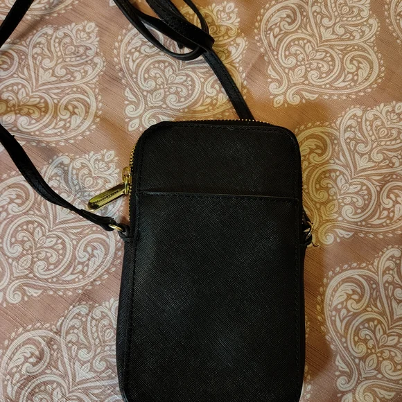 Karl Lagerfeld Black and Gold Cat Phone Crossbody Bag - Picture 4 of 8